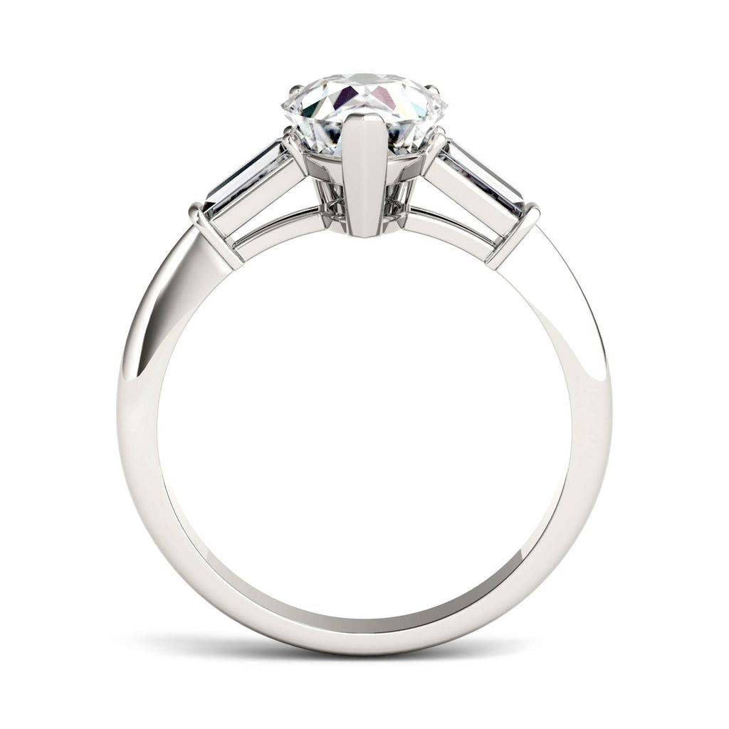 Pear Cut Moissanite Engagement Ring 2.47 DEW M9354