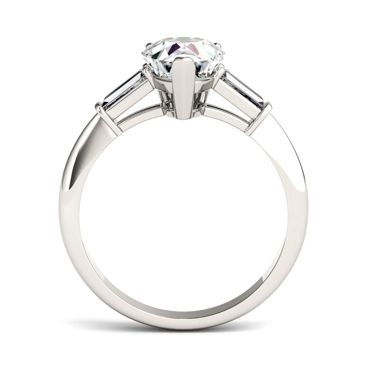 Pear Cut Moissanite Engagement Ring 2.47 DEW M9354