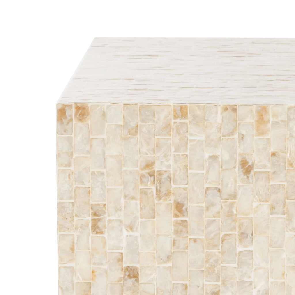 Beige Gold Square Top Side Table U507
