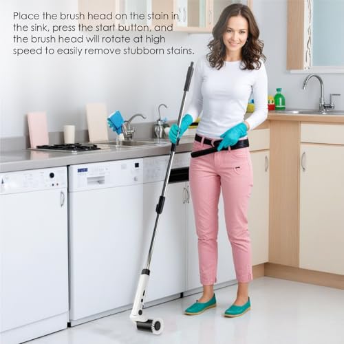 Cordless Electric Scrubber Brush with 3 Replaceable Brush Heads L782