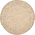 Natural/Olive Round Indoor/Outdoor Area Rug O618974