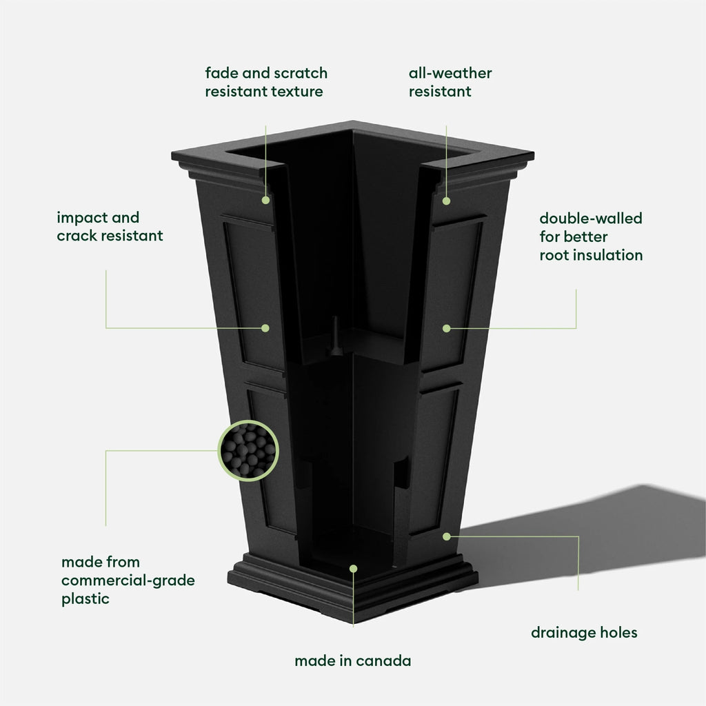 Black 28" Plastic Planter U656