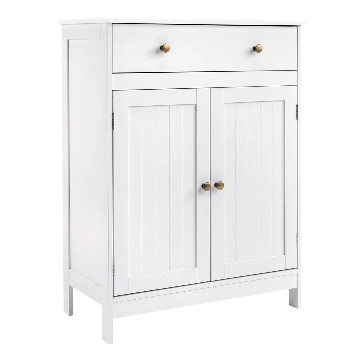White Wooden 2-Door Bathroom Cabinet with 1 Drawer F964